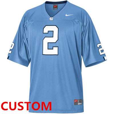 Mens North Carolina Tar Heels (UNC) Customized Nike Replica Football Jersey - Carolina Blue